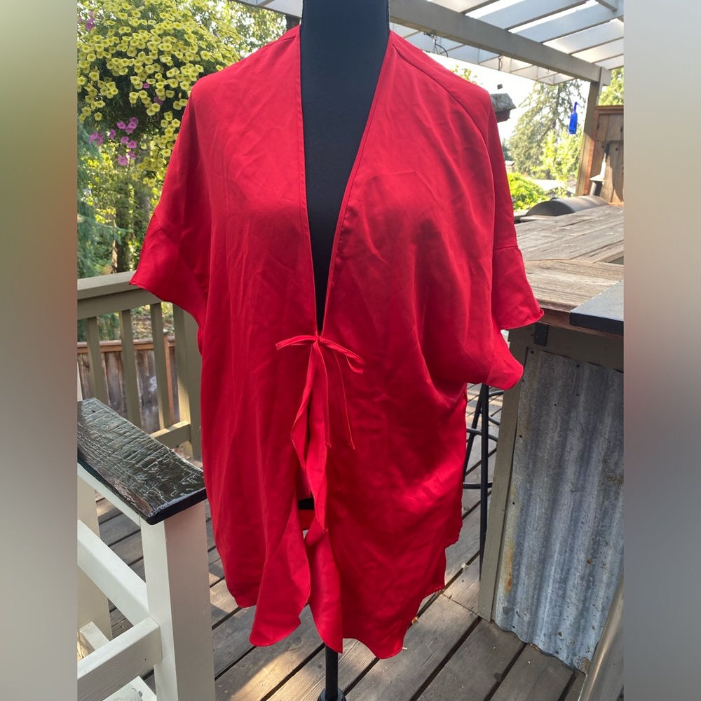 Victoria’s Secret red Love robe. Tie front one size